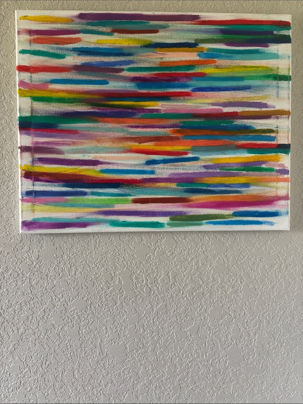 Abstract Colorful Horizontal Stripe Canvas Art - Multicolor
